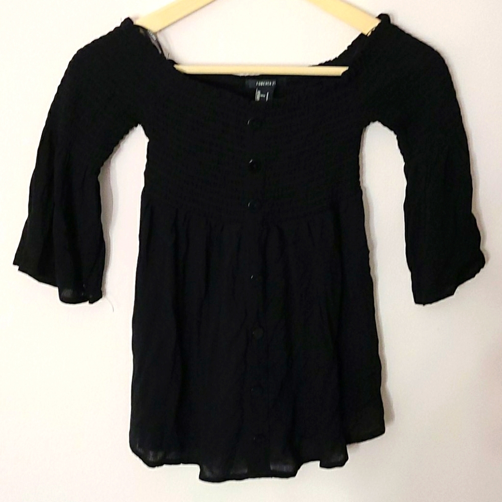 Forever 21 Smocked Off the Shoulder Top